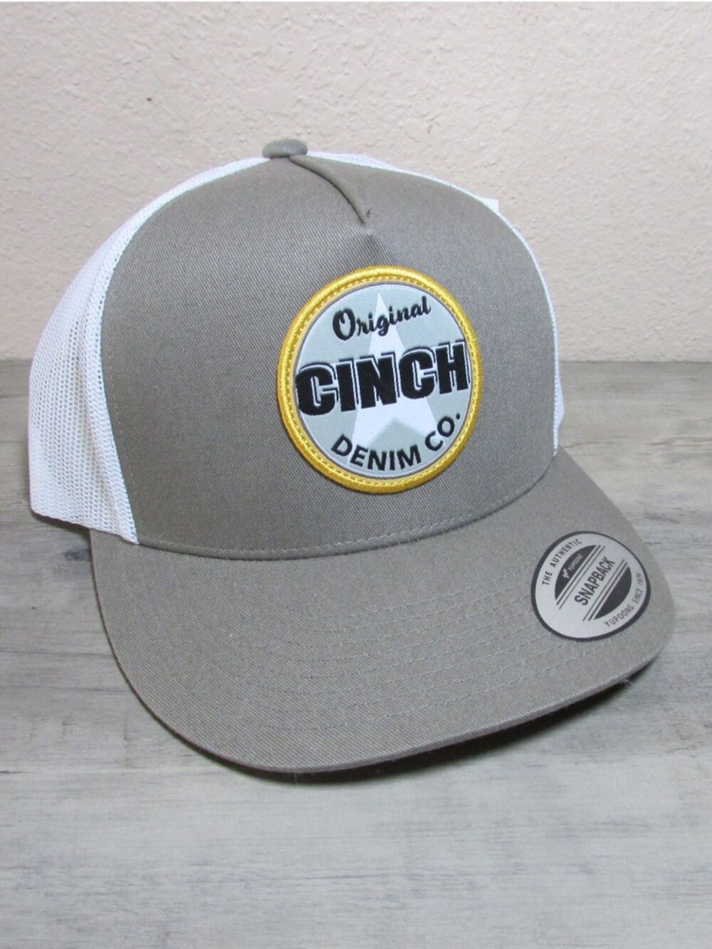 Cinch Flexfit Meshback Snapback Trucker Cap Hat - Stone
